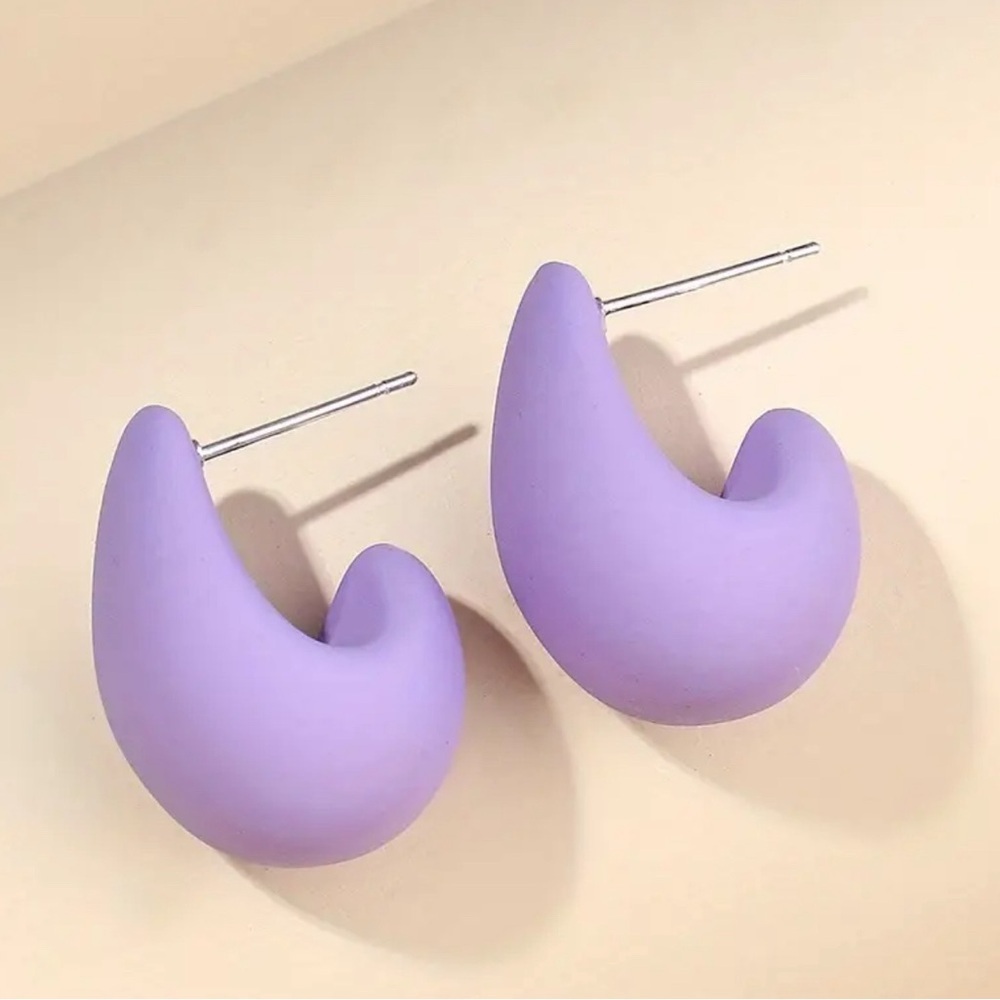 Purple Hoop Earrings